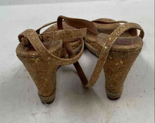 Load image into Gallery viewer, Authentic Tory Burch Womens Light Brown Wedge Espadrille Sandals Sz 9.5M Damaged
