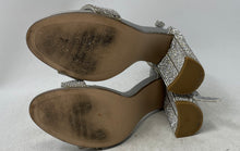 Load image into Gallery viewer, Steve Madden Womens Carrson Silver Rhinestone Block Ankle Strap Sandals Sz 7.5M
