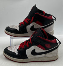 Load image into Gallery viewer, Authentic Nike Boys Air Jordan 1 Mid PS Black White Red Sneaker Shoes Size 3Y

