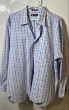 Load image into Gallery viewer, Chaps Mens Blue Plaid Long Sleeve Wrinkle Free Dress Shirt Size 17 - 17 1/2
