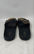 Load image into Gallery viewer, Michael Kors Womens Brown &amp; Gold With Logo Buckle Signature Slide Sandals Sz 8M
