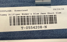 Load image into Gallery viewer, Tommy Hilfiger Womens Blue Chambray Short Sleeve Button Front Shirt Dress Size 8
