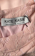 Load image into Gallery viewer, Kate Kasin Womens Pink Floral Lace Sleeveless Round Neck A-Line Dress Size S
