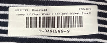 Load image into Gallery viewer, Tommy Hilfiger Womens Blue White Striped Double-Breasted Military Jacket Size M

