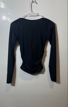 Load image into Gallery viewer, Zara Womens Black Long Sleeve Cowl Neck Regular Fit Ruched Blouse Top Size S
