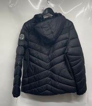 Load image into Gallery viewer, Bebe Womens Black Long Sleeve Hooded Pockets Puffer Jacket Size XL With Tag
