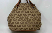 Load image into Gallery viewer, Michael Kors Womens Jet Set Brown Signature Print Double Handle Shoulder Bag
