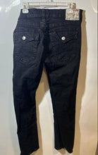 Load image into Gallery viewer, True Religion Mens Ricky Black Denim Dark Wash Stretch Straight Jeans Size 36
