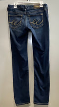Load image into Gallery viewer, Express Womens Blue Denim Medium Wash Pockets Low Rise Skinny Jeans Size 8R
