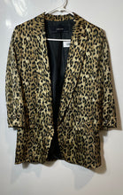 Load image into Gallery viewer, Zara Womens Brown Animal Print Long Sleeve Open Front Blazer Size Small
