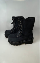 Load image into Gallery viewer, FDCP Mens Black Round Toe Lace-Up Ankle Combat Boots Size 280
