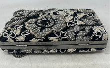 Load image into Gallery viewer, Gianni Bini Womens Black White Beaded Inner Pockets Evening Clutch Purse

