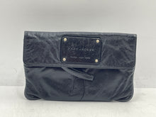 Load image into Gallery viewer, Authentic Marc Jacobs Womens Black Leather Flap Over LIned Clutch Bag Stained
