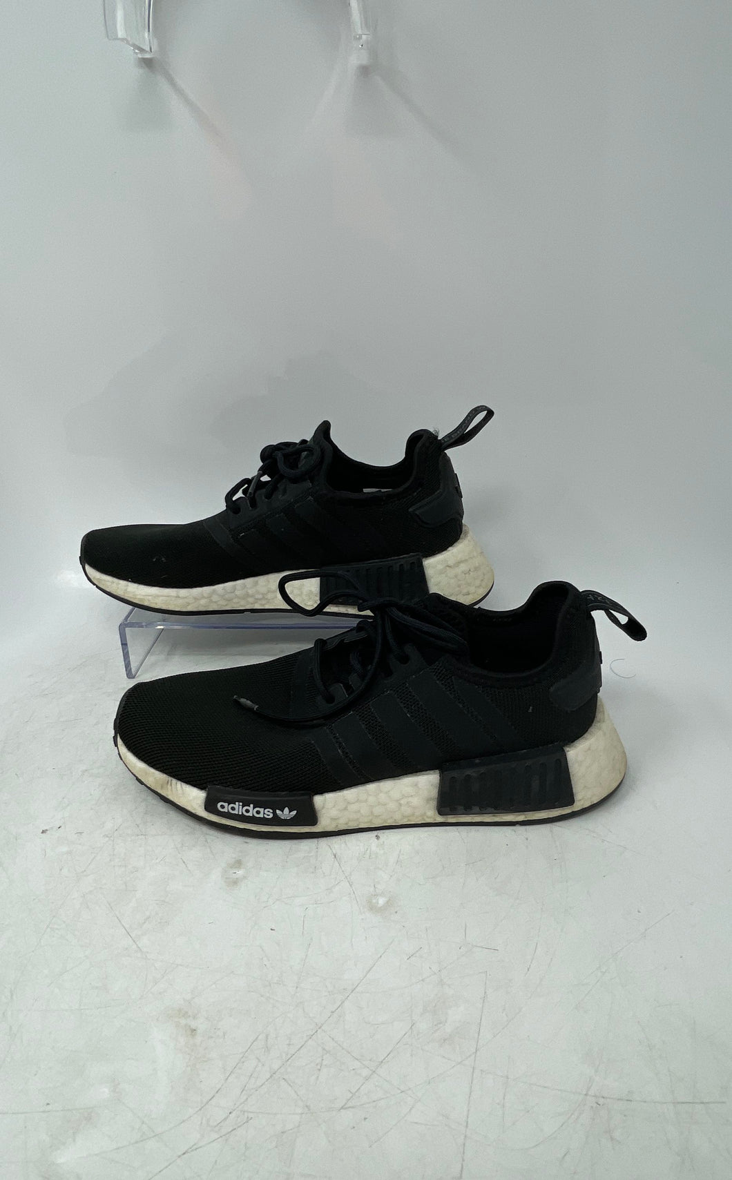 Adidas Kids NMD R1 Refined H02333 Black White Lace-Up Sneaker Shoes Size 5
