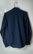 Load image into Gallery viewer, Express Mens Blue Printed Cotton Long Sleeve Collared Dress Shirt Size S
