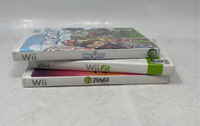 Load image into Gallery viewer, Lot Of 3 Pcs Assorted Nintendo Wii Zumba Fitness Wii Fit MySims Video Games

