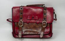 Load image into Gallery viewer, Ecosusi Womens Red Brown Leather Detachable Crossbody Strap Messenger Bag
