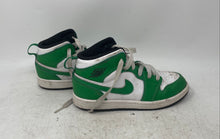 Load image into Gallery viewer, Nike Boys Air Jordan 1 Mid White Green Leather Lace-Up Sneakers Shoes Size 1Y
