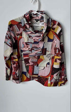 Load image into Gallery viewer, Shana Womens Multicolor Printed Long Sleeve Blouse Top Size Small
