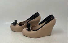 Load image into Gallery viewer, Melissa Womens Queen Pink Black Peep Toe Slip-On Wedge Pump Heels Size 6
