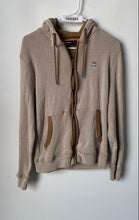 Load image into Gallery viewer, Psycho Bunny Mens Brown And White Waffle-Knit Drawstring Full-Zip Hoodie Size S
