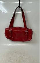 Load image into Gallery viewer, Kenneth Cole Womens Red Leather Double Handle Pockets Zip Top Lined Shoulder Bag
