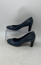 Load image into Gallery viewer, Lauren Ralph Lauren Womens Blue Leather Slip-On Block Pump Heels Size 7.5 B
