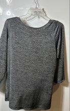 Load image into Gallery viewer, Susan Lawrence Womens Gray Heather 3/4 Sleeve Round Neck Blouse Top Size 1X
