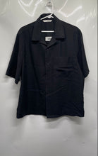 Load image into Gallery viewer, Zara Mens Black Collared Short Sleeve Button-Up Shirt Size Medium
