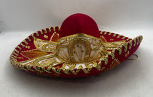 Load image into Gallery viewer, Salazar Yepez Mens Red Embellished Lightweight Wide Brim Mexican Hat
