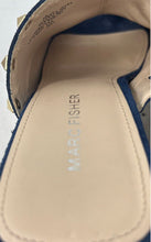 Load image into Gallery viewer, Marc Fisher Womens Blue Leather Studs Open Toe Wedge Espadrilles Sandals Size 9M

