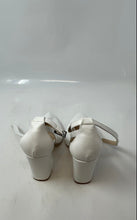 Load image into Gallery viewer, HYL Womens White Almond Toe Ankle Strap Block Pump Heels Size EU 38

