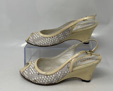 Load image into Gallery viewer, Authentic Fendi Womens Cream Peep Toe Slingback Sandals Size EUR 37.5 Damaged
