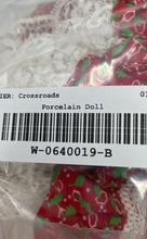 Load image into Gallery viewer, Dark Brown Curly Hair Blue Eyes Porcelain Girl Doll In Multicolor Maxi Dress
