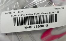 Load image into Gallery viewer, Nike Kids Court Borough 2 BQ5453-111 White Pink Hook &amp; Loop Sneaker Shoes Sz 10C
