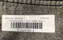Load image into Gallery viewer, Butterfield Mens Black Cotton Denim Long Sleeve Button-Front Jacket Size L
