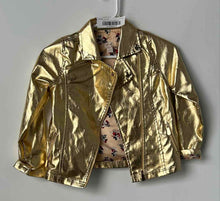 Load image into Gallery viewer, Disney Girls Gold Long Sleeve Pockets Motorcycle Jacket Size 7

