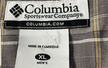 Load image into Gallery viewer, Columbia Mens Gray Plaid Print Short Sleeve Collared Button-Up Shirt Size XL
