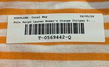 Load image into Gallery viewer, Polo Ralph Lauren Womens Orange White Striped Print Pullover T-Shirt Size S
