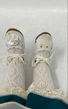 Load image into Gallery viewer, Vintage Bobbie &amp; Bill Schlegel Girl In Green And White Dress Porcelain Doll
