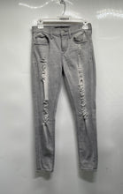 Load image into Gallery viewer, Express Womens Gray Medium Wash Distressed Mid-Rise Legging Jeans Pants Size 0s
