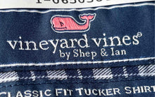Load image into Gallery viewer, Vineyard Vines Mens Blue White Plaid Long-Sleeve Classic Fit Button-Up Shirt L
