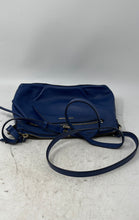 Load image into Gallery viewer, Cole Haan Womens Blue Pebbled Leather Adjustable Strap Zip Top Crossbody Bag
