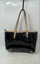Load image into Gallery viewer, Michael Kors Womens Black Patent Leather Inner Pocket Double Handle Tote Handbag
