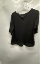 Load image into Gallery viewer, Ann Taylor Womens Black Knitted Short Sleeve Round Neck Blouse Top Size L
