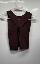 Load image into Gallery viewer, Zara Womens Brown Sleeveless Criss Cross Strap Cut Out Pullover Blouse Top Sz S
