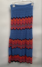 Load image into Gallery viewer, Zara Womens Multicolor Chevron Crochet High-Waist Maxi Skirt Size Small
