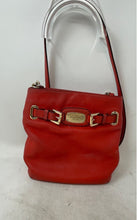 Load image into Gallery viewer, Michael Kors Womens Orange Leather Adjustable Strap Zip Top Lined Crossbody Bag
