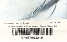 Load image into Gallery viewer, Pacsun Womens Blue Denim Pockets Light Wash Raw Hem Wide Leg Jeans Size 25
