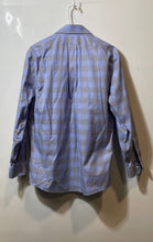 Load image into Gallery viewer, Brooks Brothers Mens Blue Plaid Non-Iron Stretch Slim Fit Dress Shirt Size 15.5
